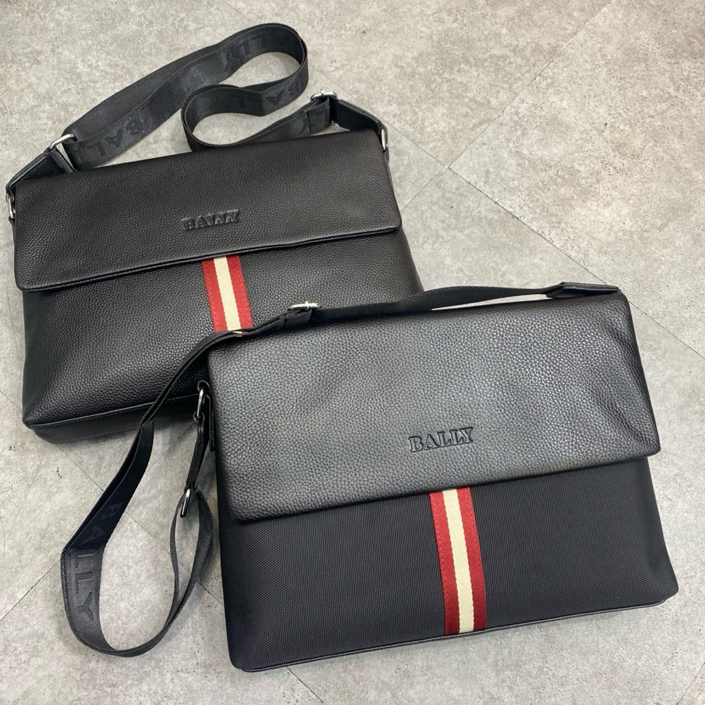 Tas kantor kulit flap bally