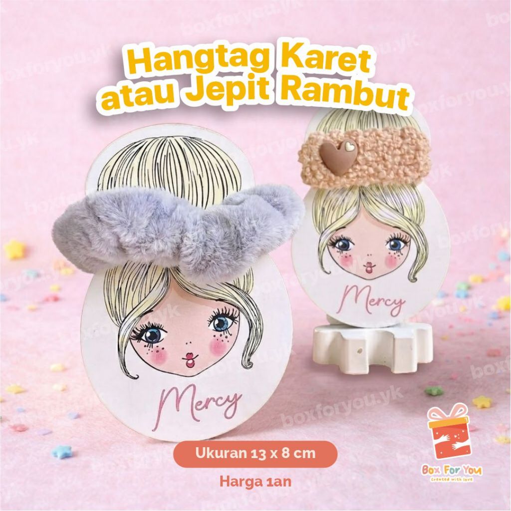 Hangtag / Label Alas Aksesoris Jepit/ Karet Rambut (harga per pcs)