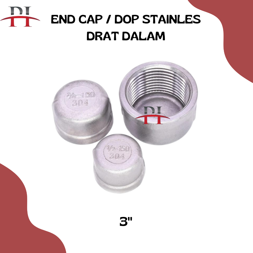 End Cap / DOP Stainless Steel 316 Drat 3 Inch