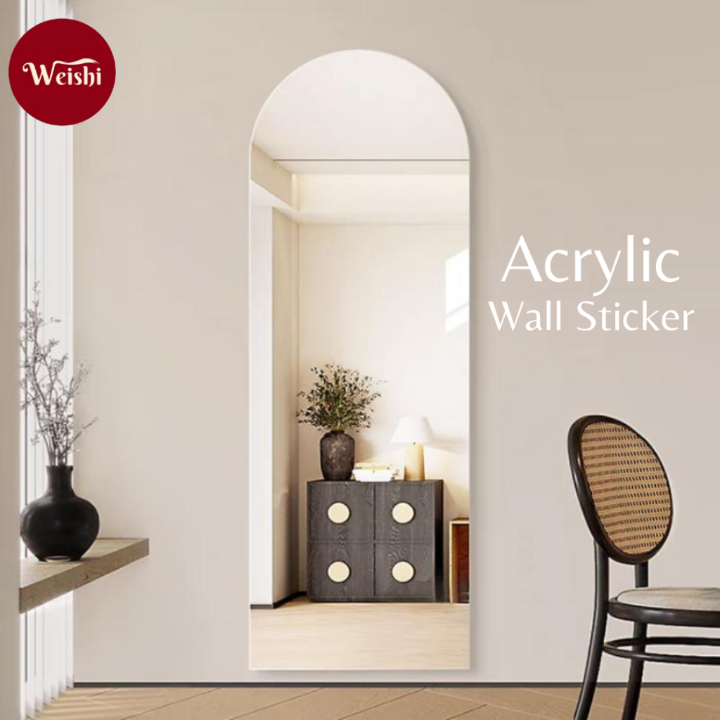 Weishi - CERMIN Akrilik Aesthetik Fullbody Anti Pecah Minimalis Cermin Kaca Estetik Sticker Tempel D