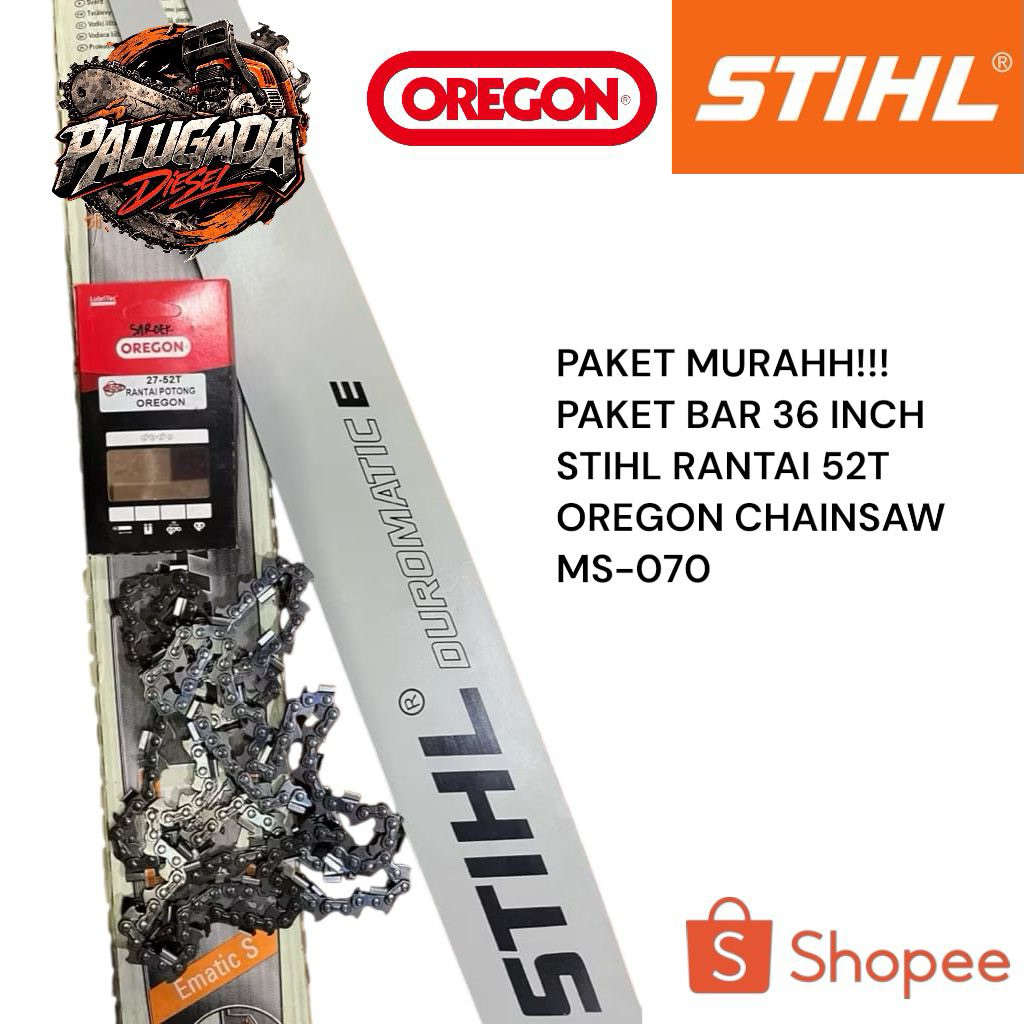 TERMURAH / Paket Guide Bar Senso 070 STIHL + Rantai Potong Senso 36inch OREGON