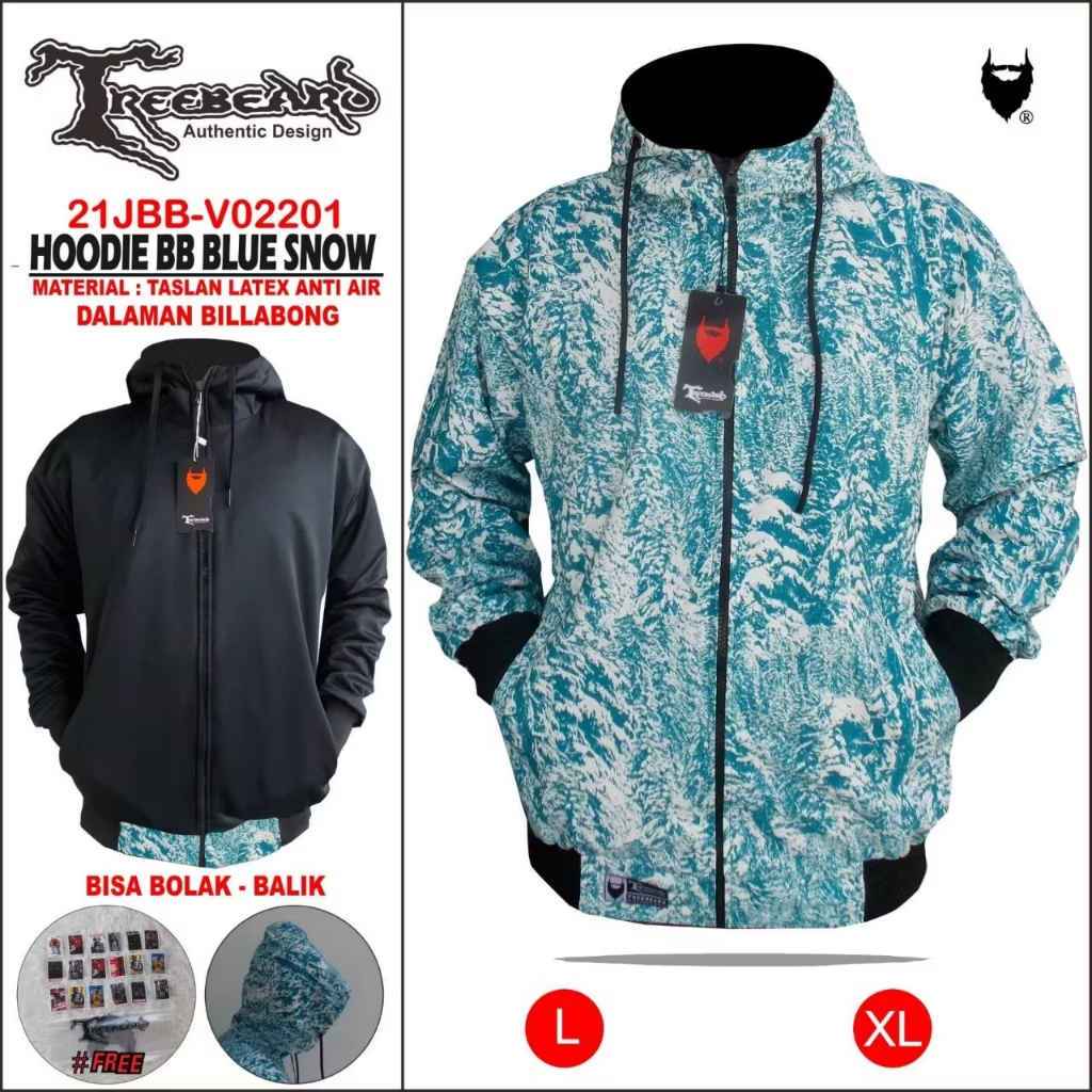 [COD] JAKET HOODIE OUTDOOR PRIA / JAKET BOLAK BALIK / JAKET ANTI AIR ORIGINAL TREEBEARD