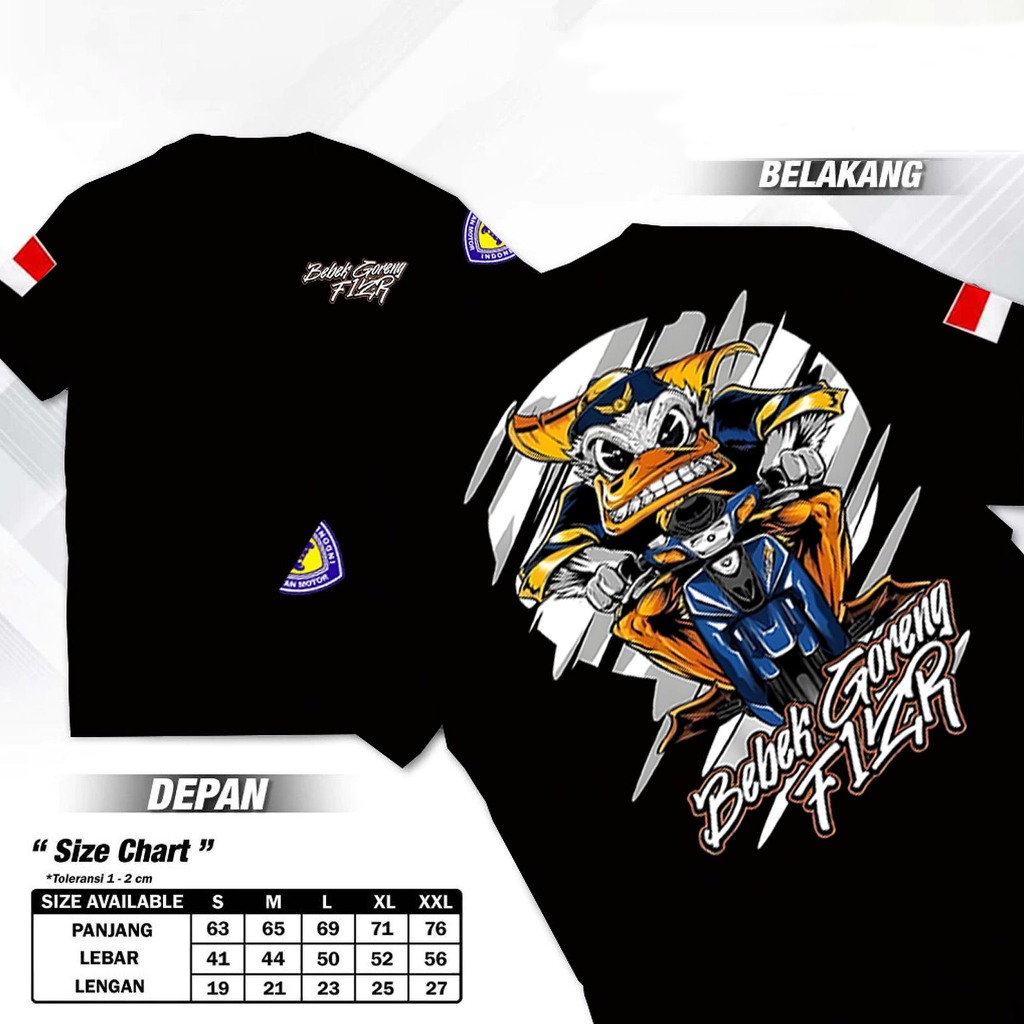 Kaos Distro Racing Fiz R Bebebek Goreng/ Kaos Fiz R Two stroke Cotton - MARUN, S