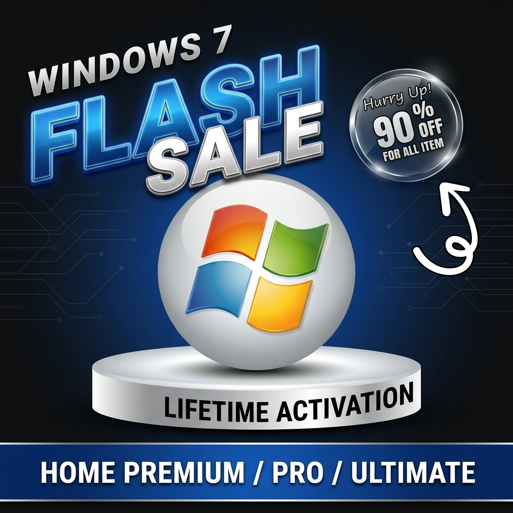 Windows 7 | ULTIMATE | PRO | HOME PREMIUM Digital License - Original Lifetime Flash Sale 90% - Origi