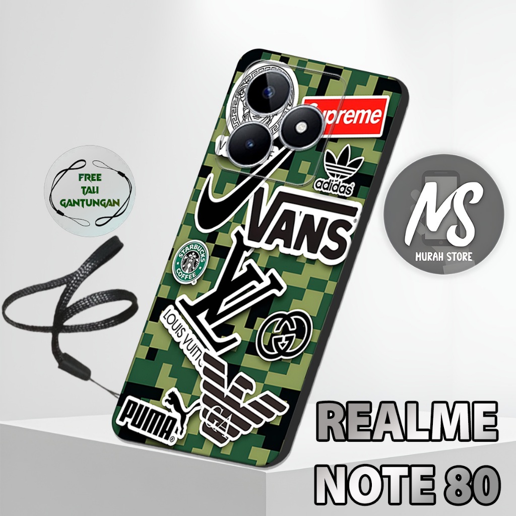 MS16 / Softcase Karet  REALME NOTE 80 + TALI GANTUNGAN HP / Motif Grafity / Case Hp REALME NOTE 80 /