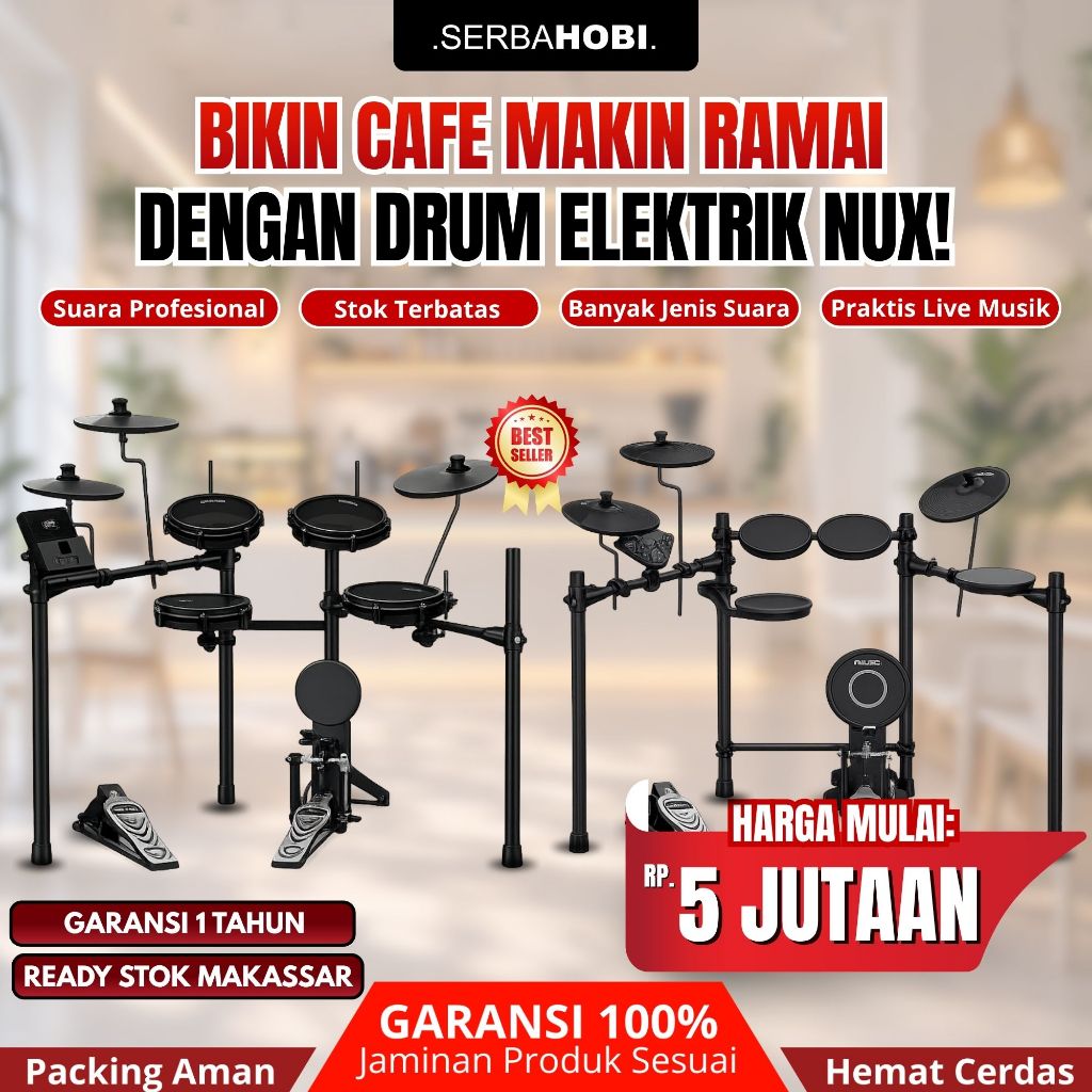 DRUM ELEKTRIK NUX DM1X / DM110 / DM210 / DM7X / DM8 GARANSI 1 TAHUN SOUND MANTAP