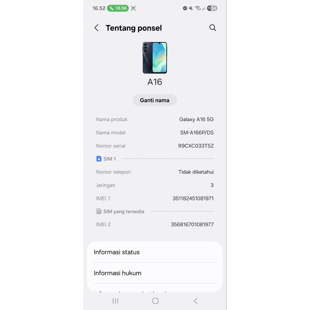 mesin samsung a16 5g 8/256gb