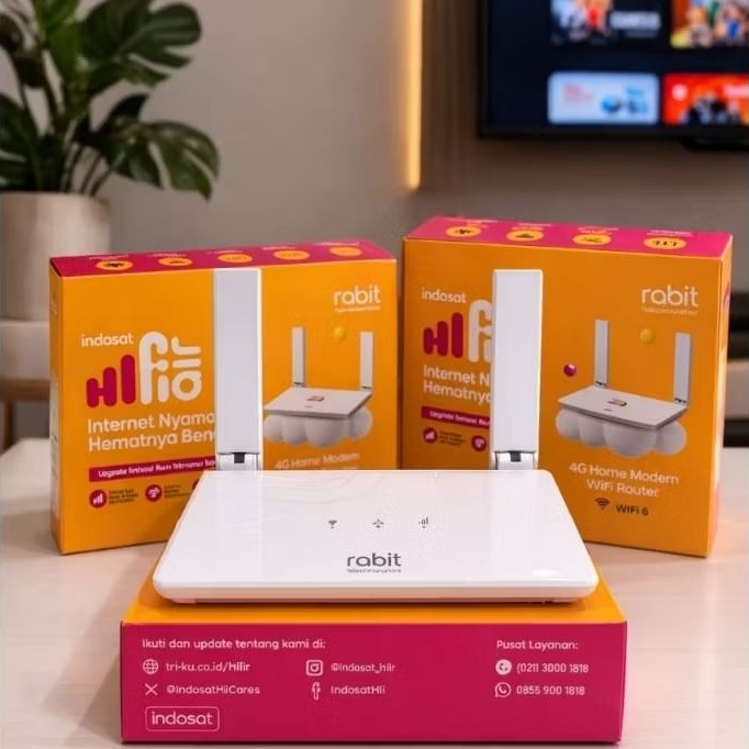 Modem Hifi Air Rabit / HKM. Wifi Portable Tanpa Instalasi Kabel (Free Kuota 50 GB)