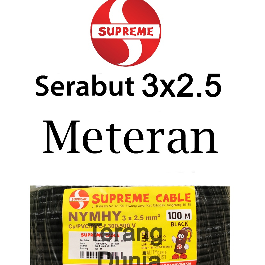 Kabel Serabut 3x2.5 Supreme Kabel Supreme nyyhy 3x2.5 Kabel Supreme nymhy 3x2.5 Kabel Serabut Suprem