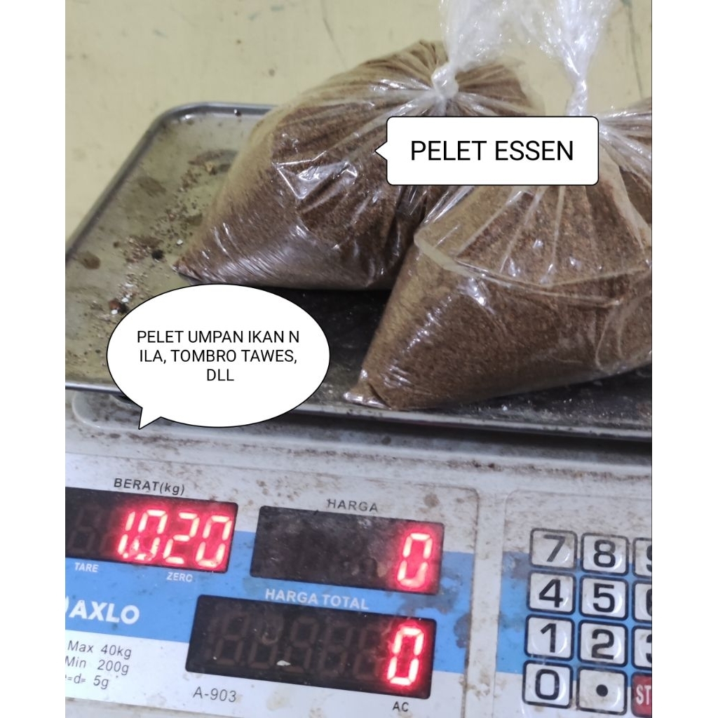 PELET FULL ESSEN UNTUK IKAN NILA TOMBRO TAWES KEMASAN 1KG DENGAN AROMA WANGI YANG DISUKAI IKAN