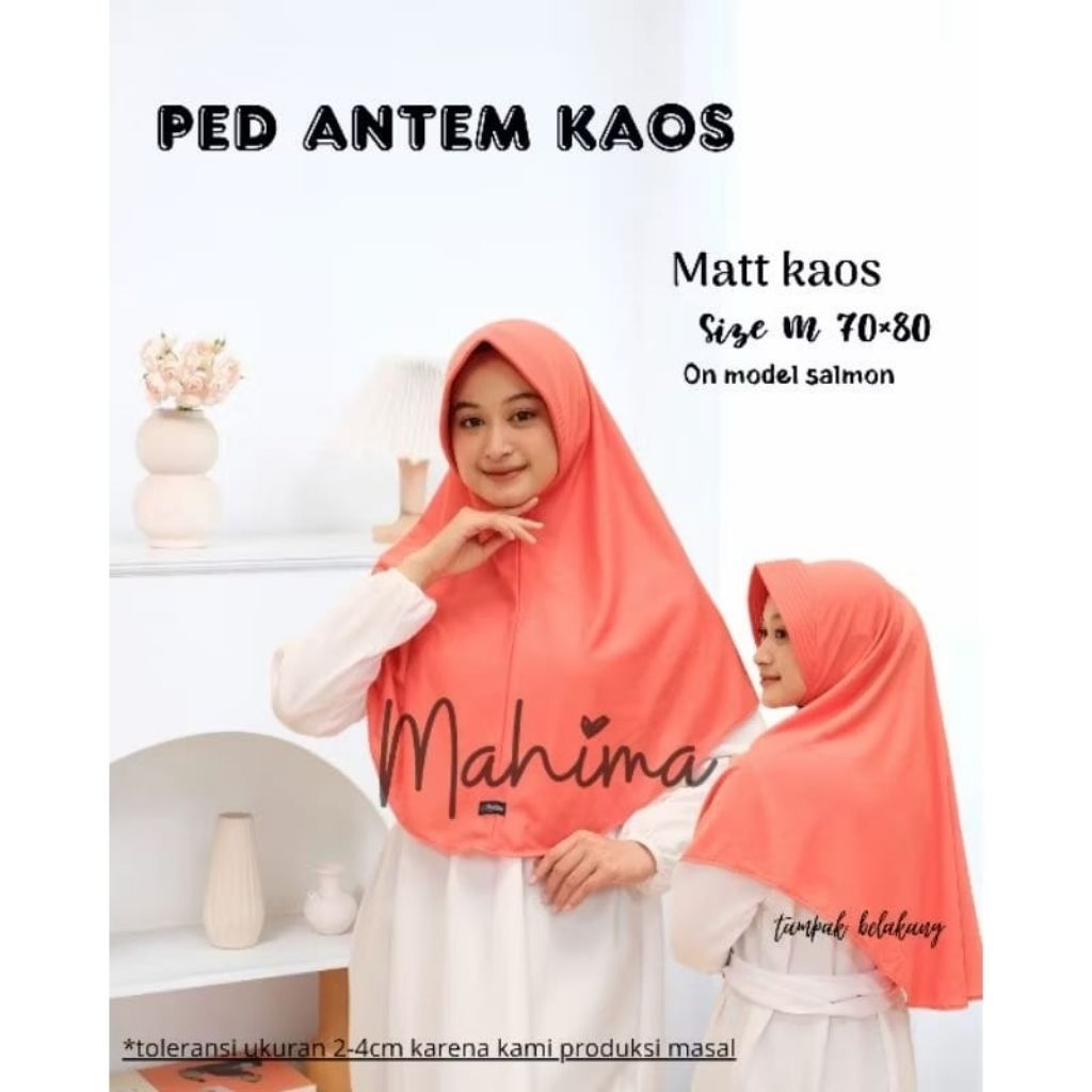 "Size M" Mahima Pet Tc /Jilbab Mahima Kaos Tc / Bergo Mahima / Daily Hijab Nyaman