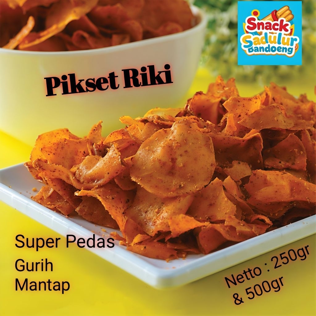 Pikset Riki Keripik Setan Kripik singkong Riki Super Pedas Riki Asli