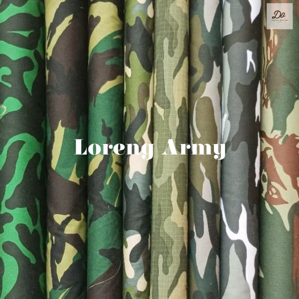 KAIN BAHAN LORENG ARMY TNI RIPSTOP / BRIMOB TERLENGKAP