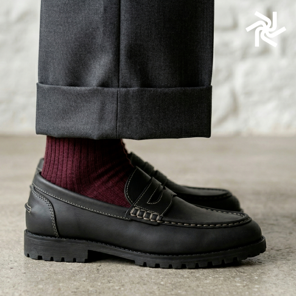 Jull Studio Antalya - Black Crazy Horse Leather | Sepatu Loafers Hitam | Sepatu Slip On Pria Wanita 