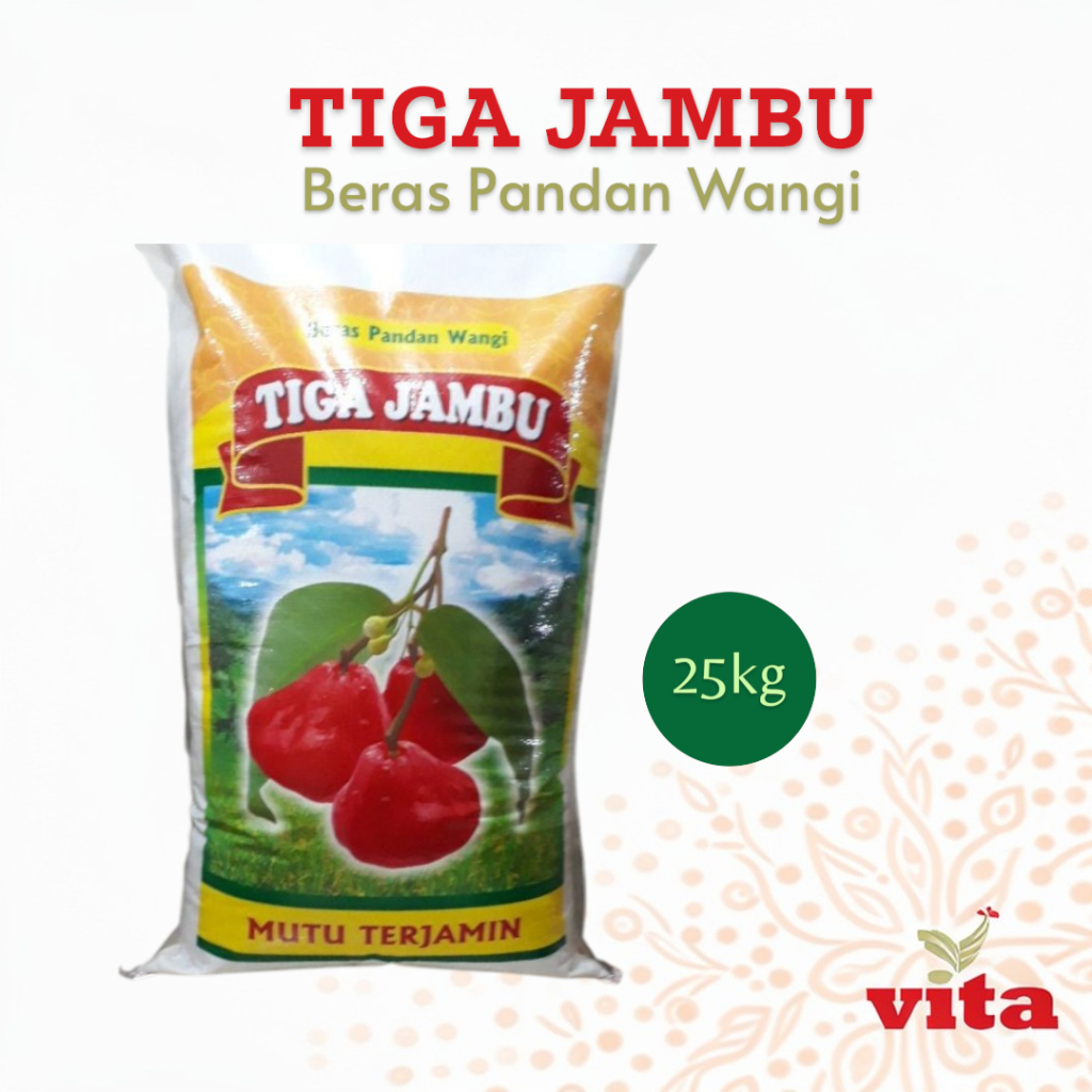 Beras Cianjur Tiga Jambu 25kg Pandan Wangi Putih