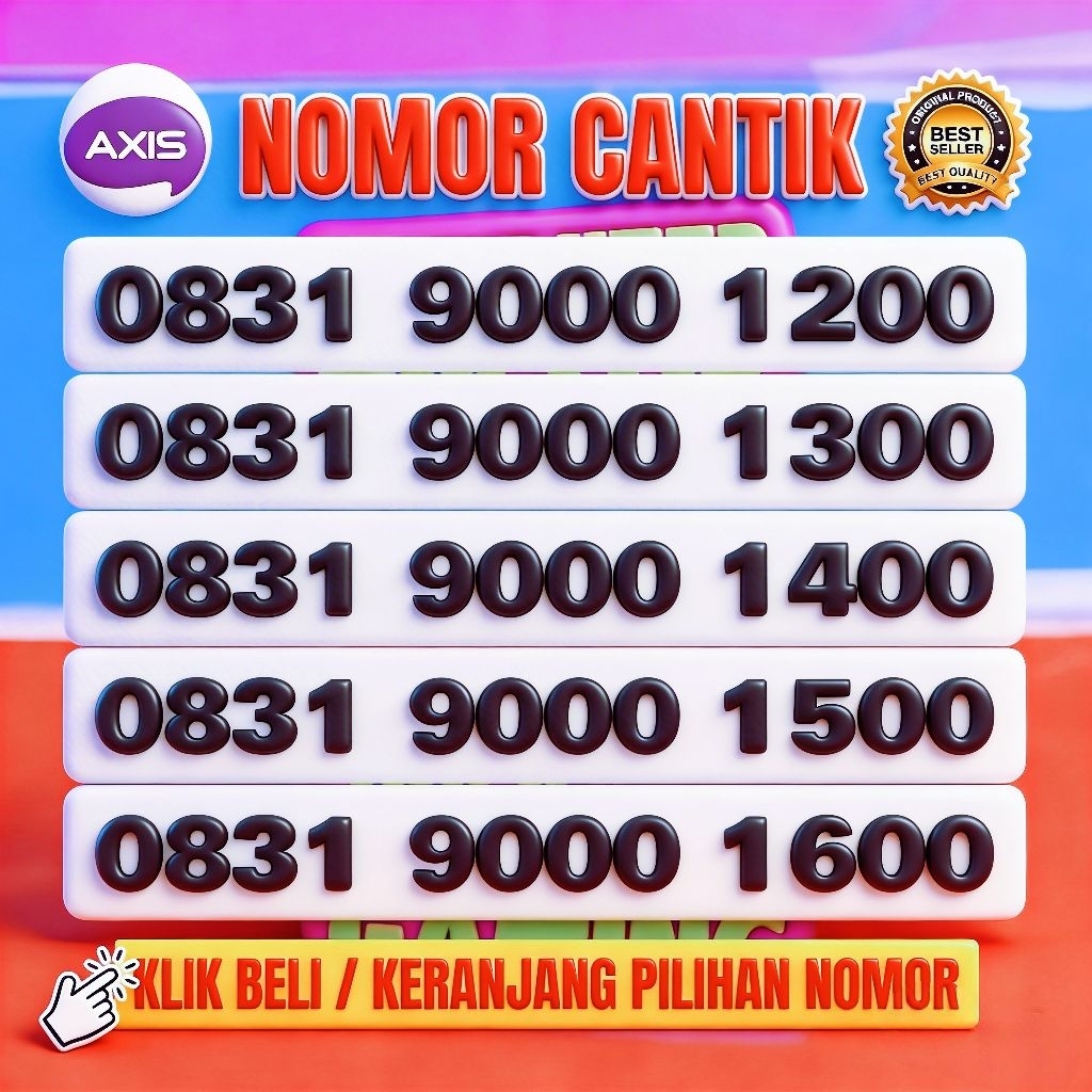 Kartu Perdana Cantik Axis Bronet 4G/LTE/5G Axis Seri 1000/9000/ Nomor Nasional