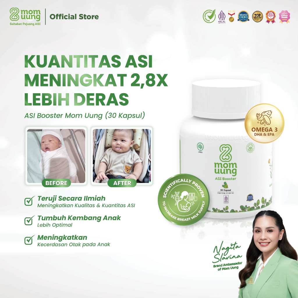 [SPECIAL LIVE] Mom Uung ASI Booster 30 Kapsul - 60 Kapsul - Pelancar ASI Halal BPOM