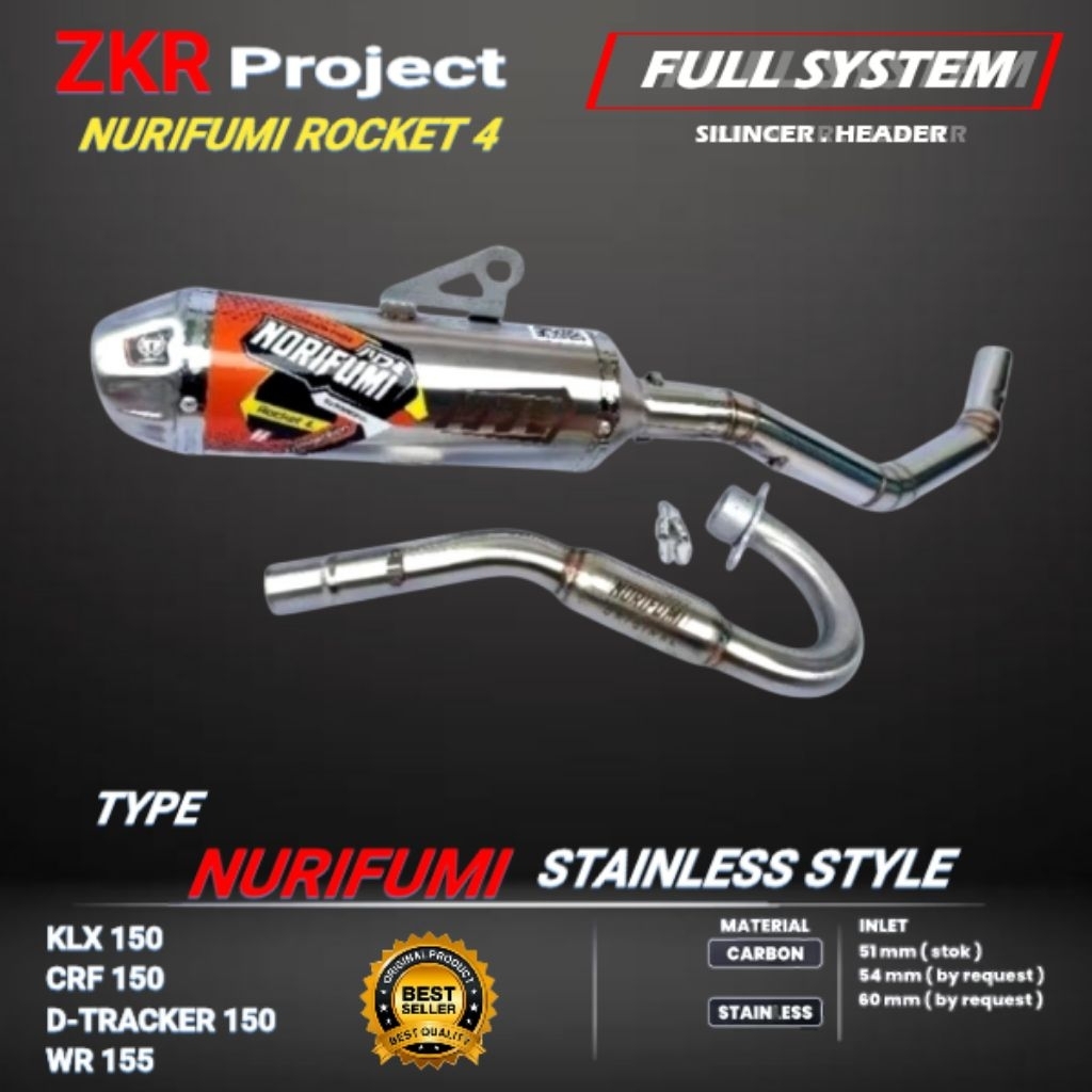KNALPOT NORIFUMI FULLSET STAINLESS ROKET 4