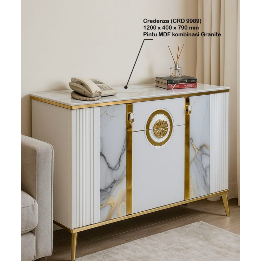 BUFFET TV/MEJA TV/RAK TV/BUFFET SERBAGUNA MEJA MARMER KOMBINASI BANJARMASIN