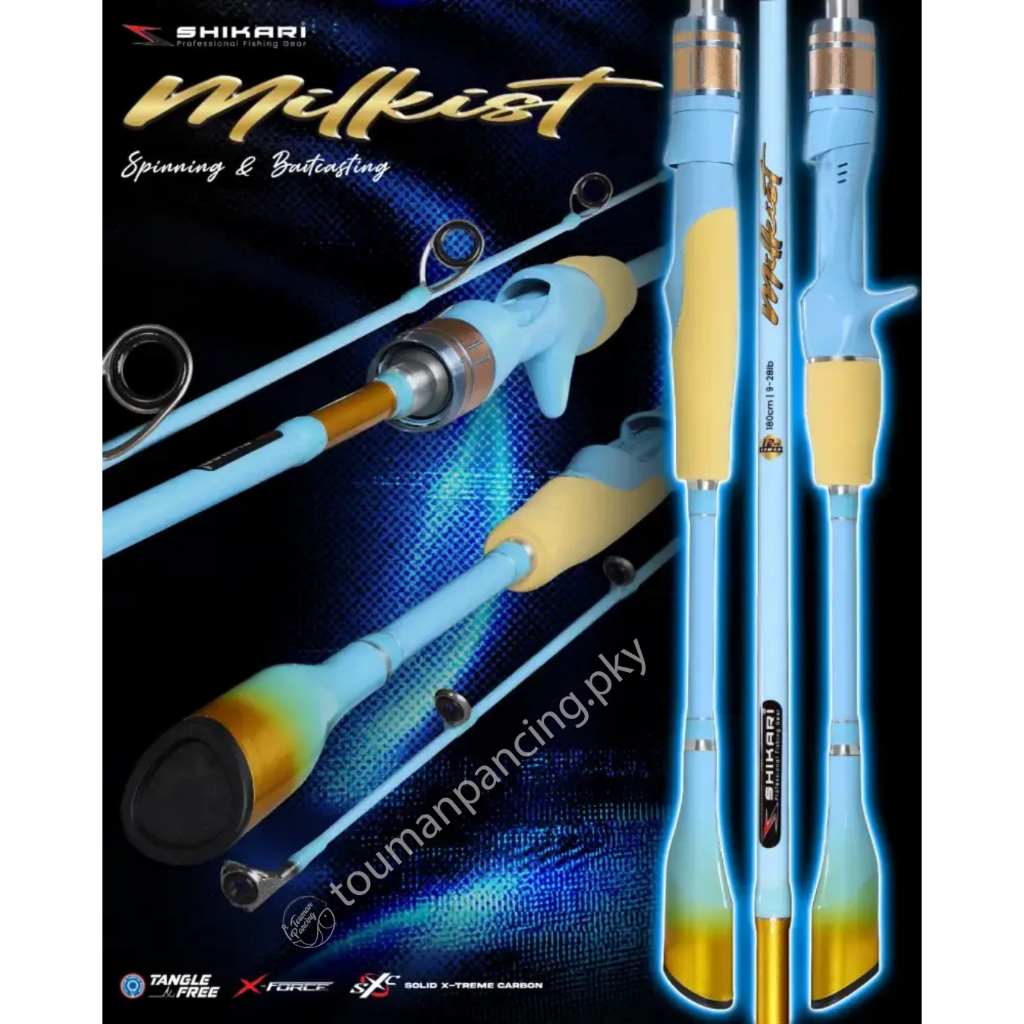 Touman Pancing - Shikari Milkist Joran Carbon Spinning BC 180cm 6-14lb 7-15lb 8-17lb Casting Galatam