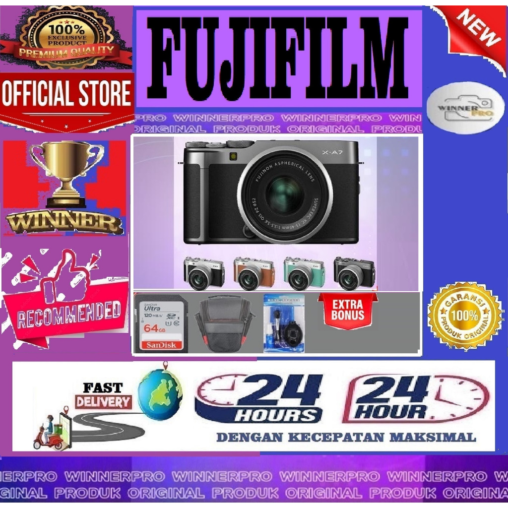 Fujifilm X-A7 Kit XC 15-45mm Fujifilm X-A7 (PAKET LENGKAP)
