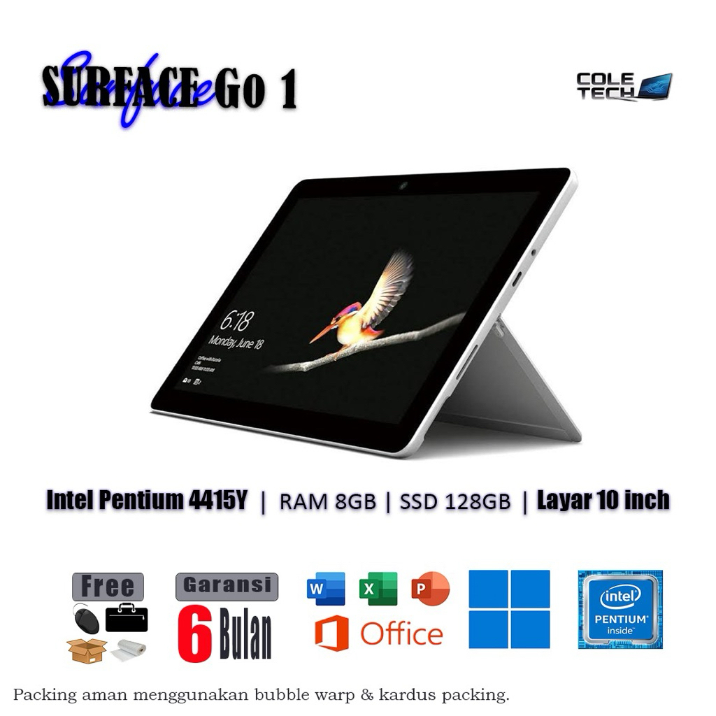 Microsoft Surface Go 1 Ram 8GB SSD 128GB 2in1 Touchscreen