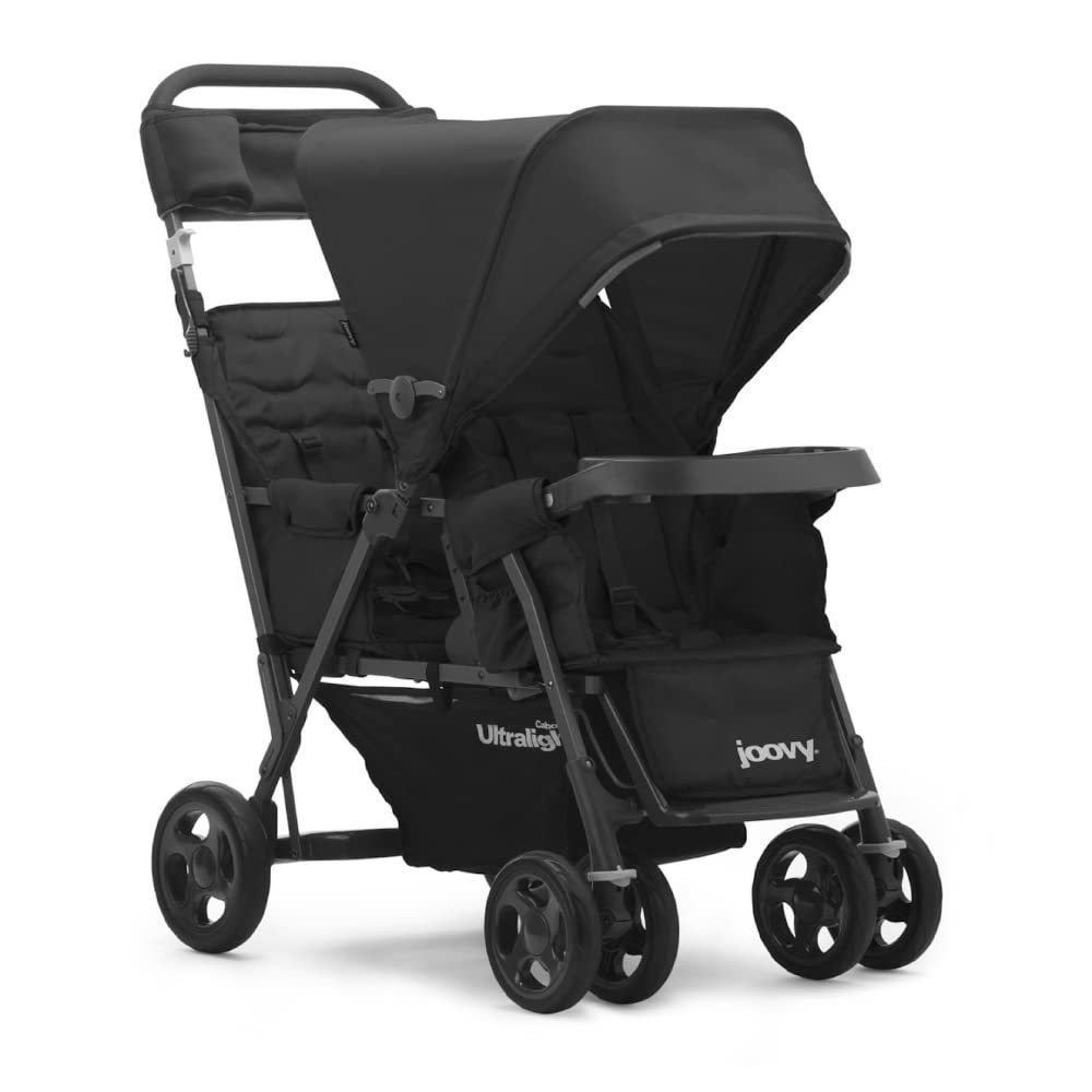 Joovy Caboose Too Ultralight Graphite Stand-On Double Stroller with Universal Car Seat Adapter