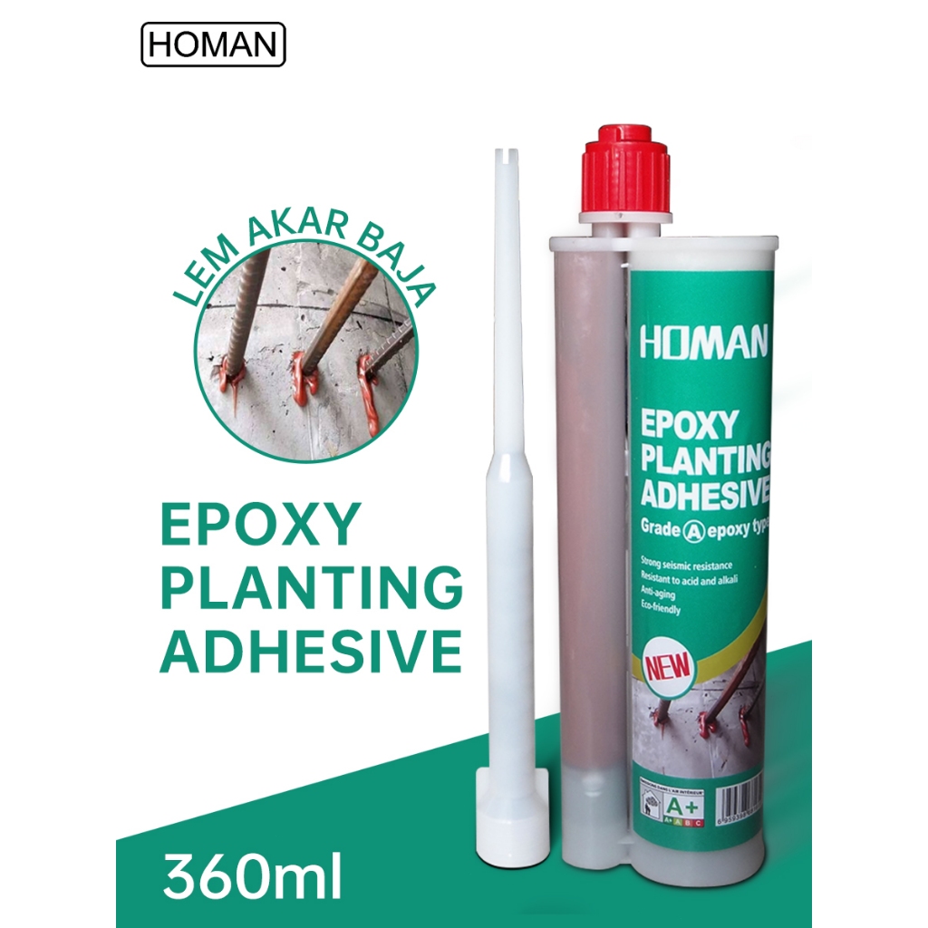 HOMAN Epoxy Planting Adhesive 360ml Lem Beton Dinding Lem Akar Baja Lem Beton
