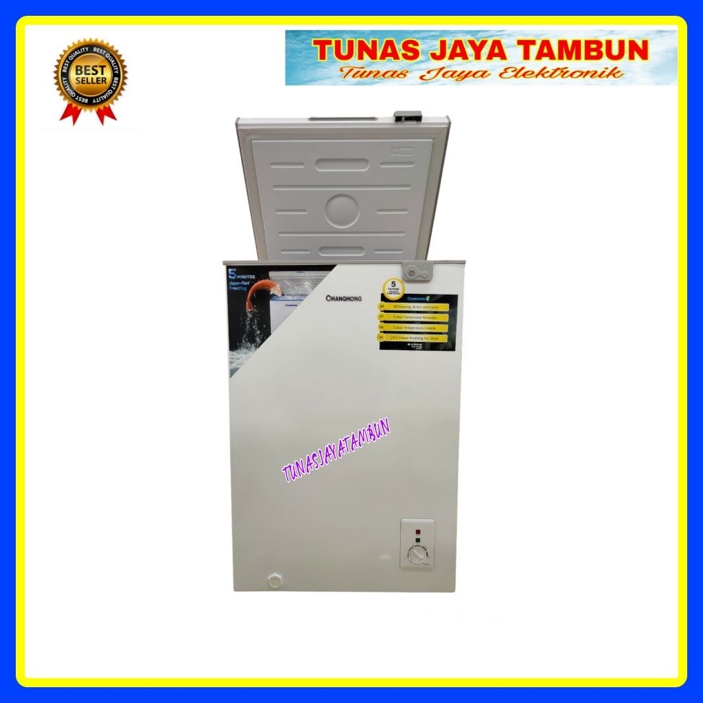 CHEST FREEZER CHANGHONG FCF 136 DW / BOX FREEZER CHANGHONG 110 LITER FCF 136 / CHANGHONG FCF-136DW