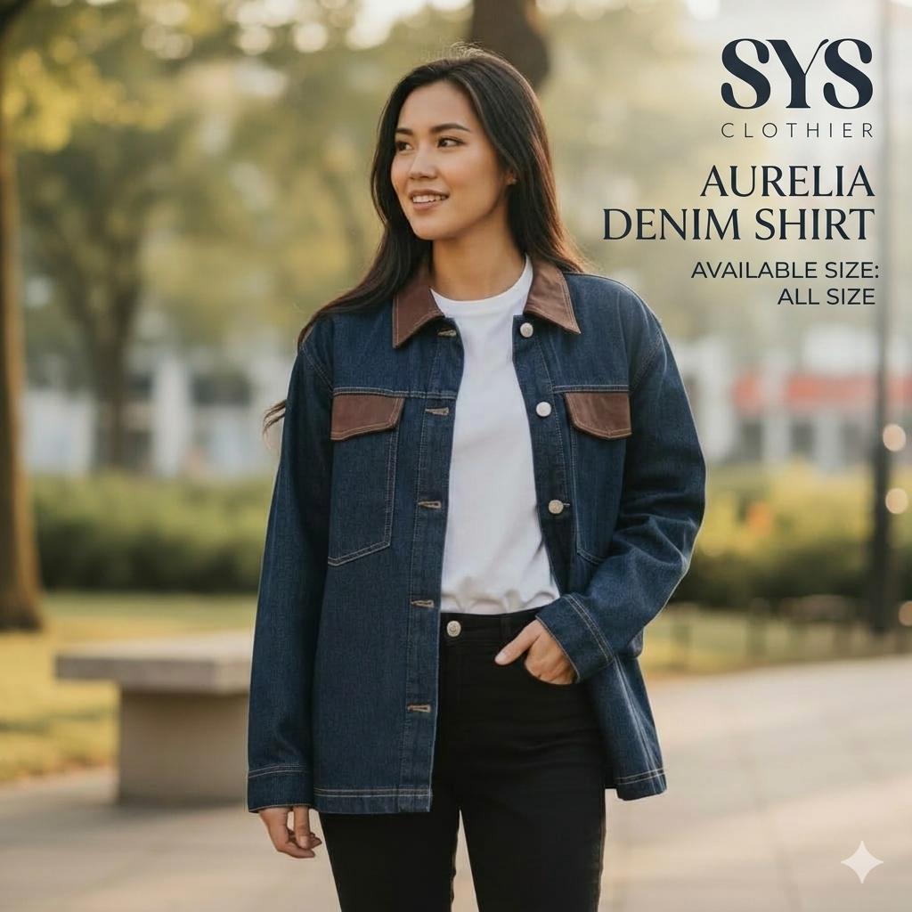 SYS Clothier Elleanor Denim Shirt Jeans || Outer Jeans Wanita