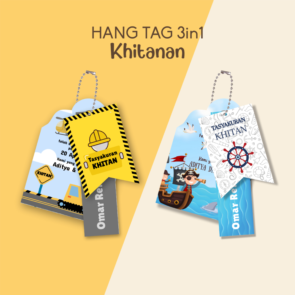 Gantungan Kartu Khitanan | Tasyakuran Khitan | Hangtag Hampers Khitan