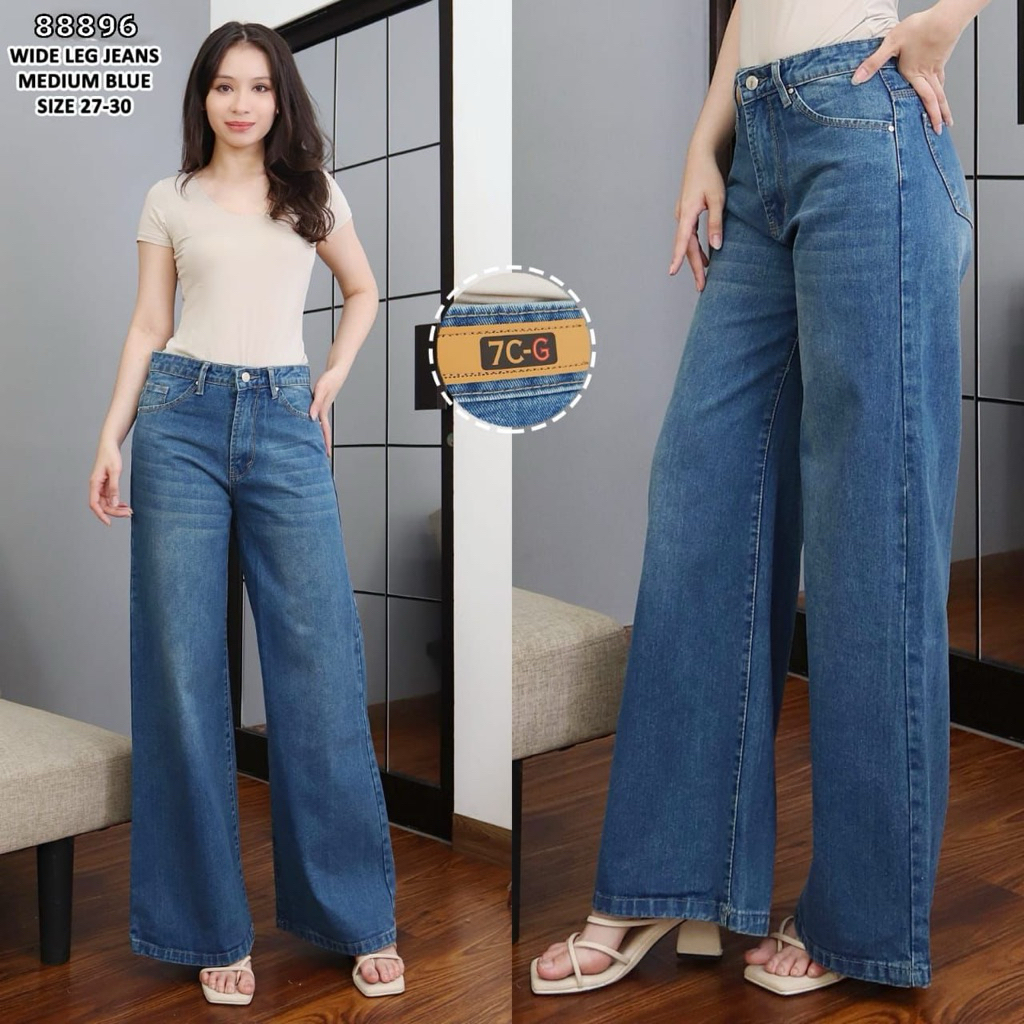 Celana Kulot 7C-G Jeans Bahan Jeans Non Melar Halus Nyaman Dipakai Mischa&Brandon Jeans