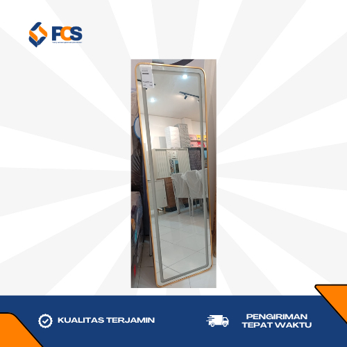 Standing Mirror DM 8137F / Standing Mirror & Lampu LED 3 Warna / Kaca Full Body