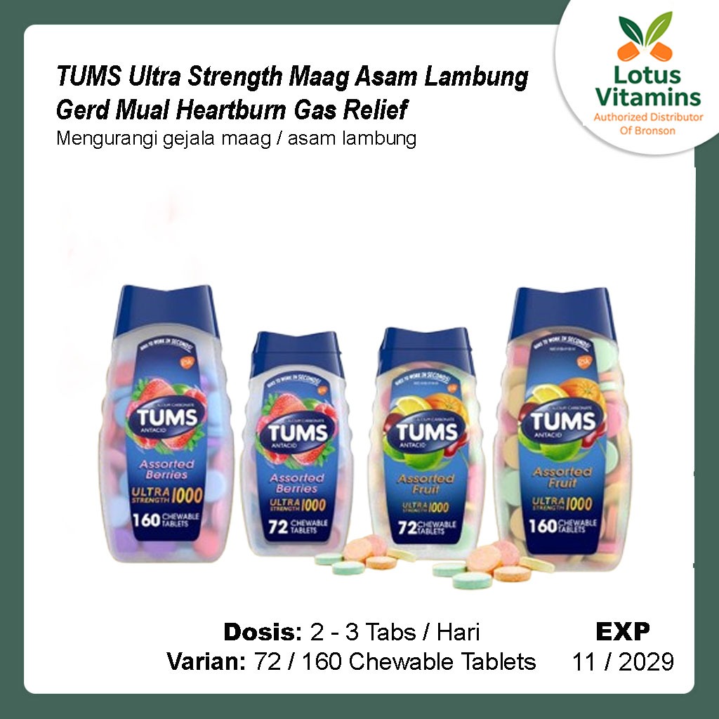 TUMS Ultra Strength Maag Asam Lambung Gerd Mual Heartburn Gas Relief