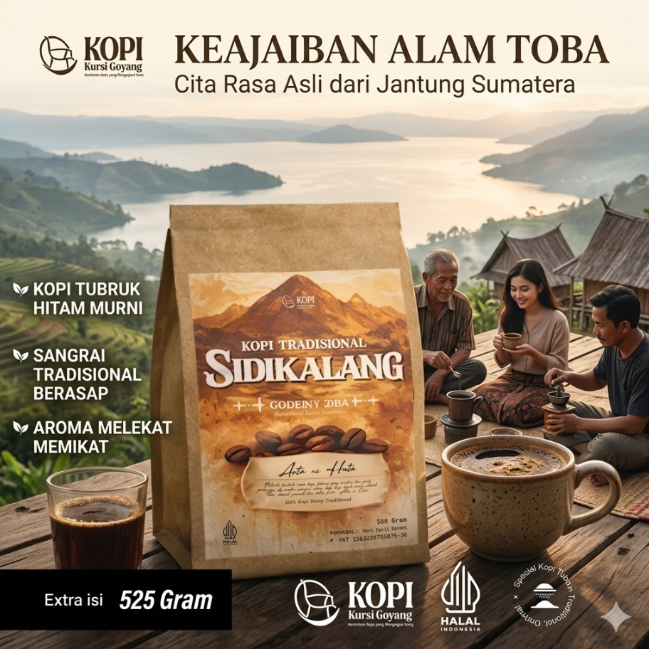 Kopi Sidikalang Asli 525gr | Kopi Hitam Pekat Teman Santai & Kerja