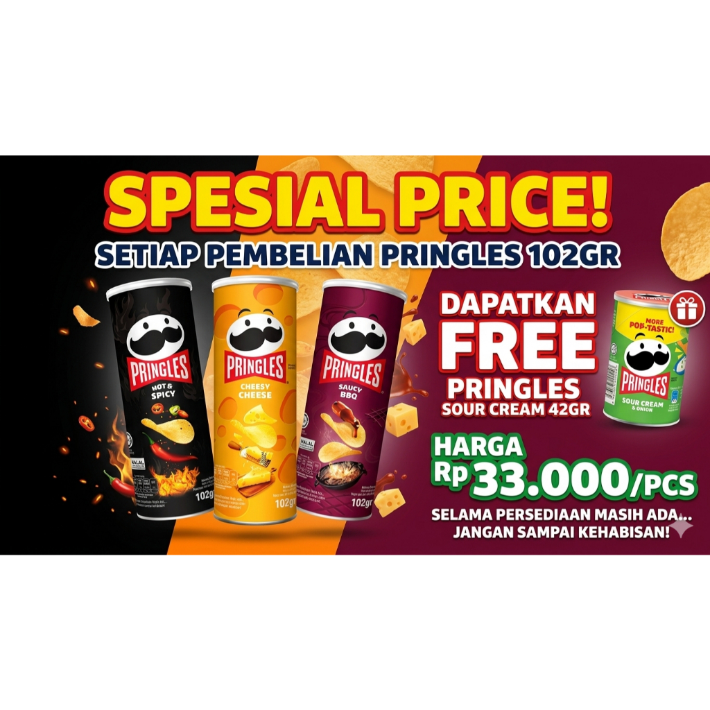 PRINGLES 102GR FREE PRINGLES 42GR