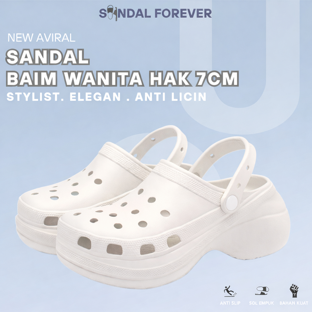 SANDAL BAIM WANITA HAK TINGGI 7 CM SANDAL BAPAO WANITA SANDAL SELOP BAIM SANDAL KODOK