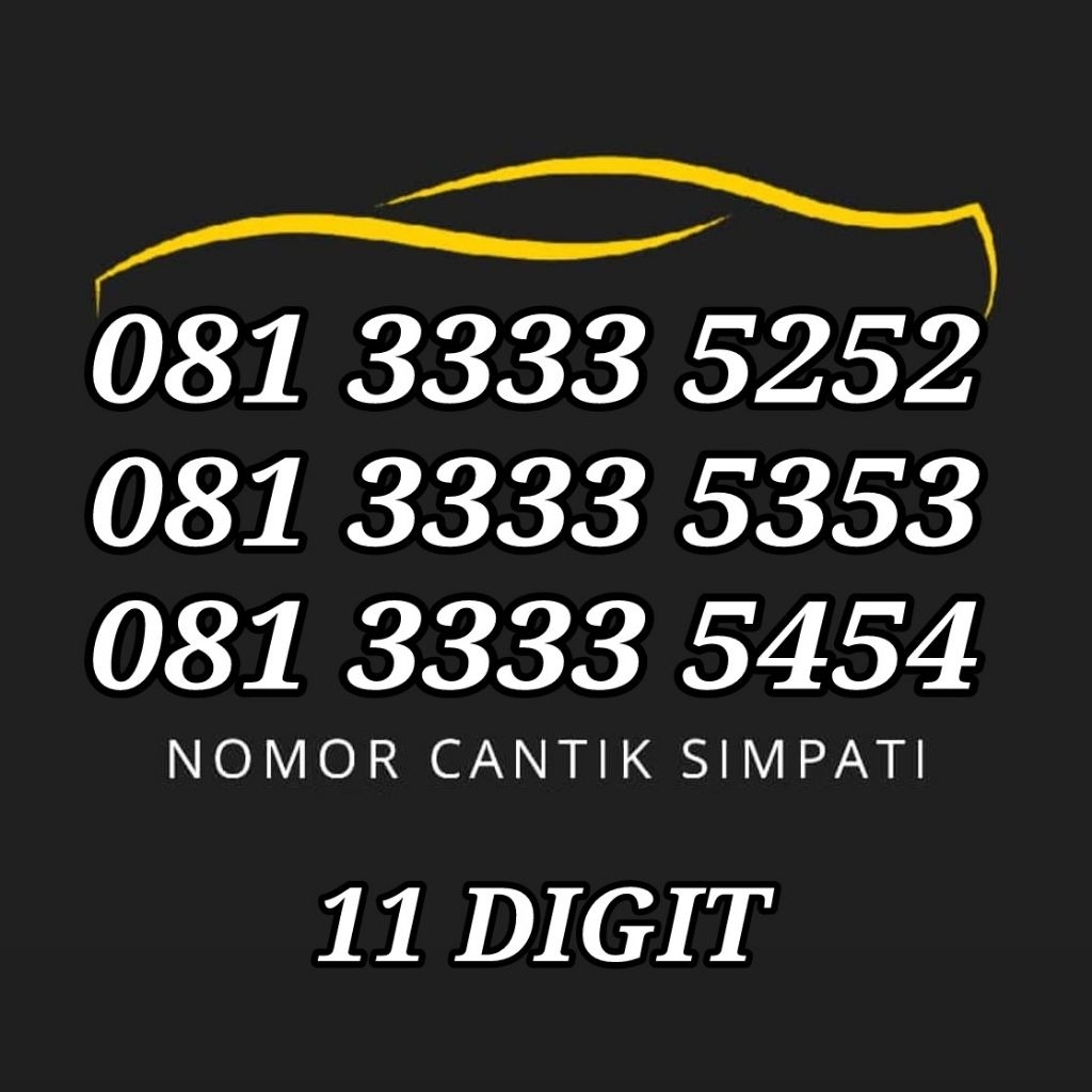 Simpati Cantik Edisi Terbatas 11 Digit 3333 5252 5353 5454