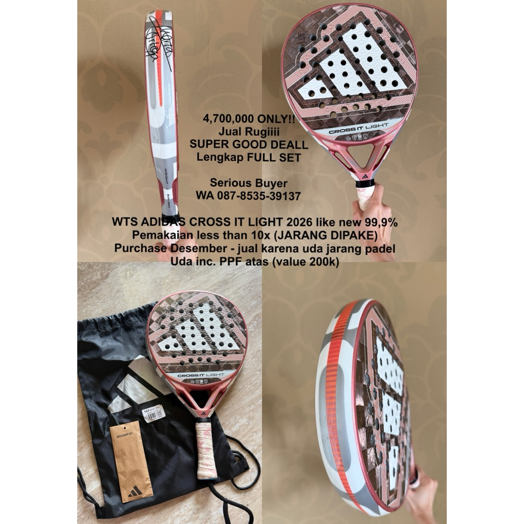 ADIDAS CROSS IT LIGHT MARTITA ORTEGA 2026 100% ORIGINAL PRELOVED LIKE 99% NEW / ad*das raket padel c