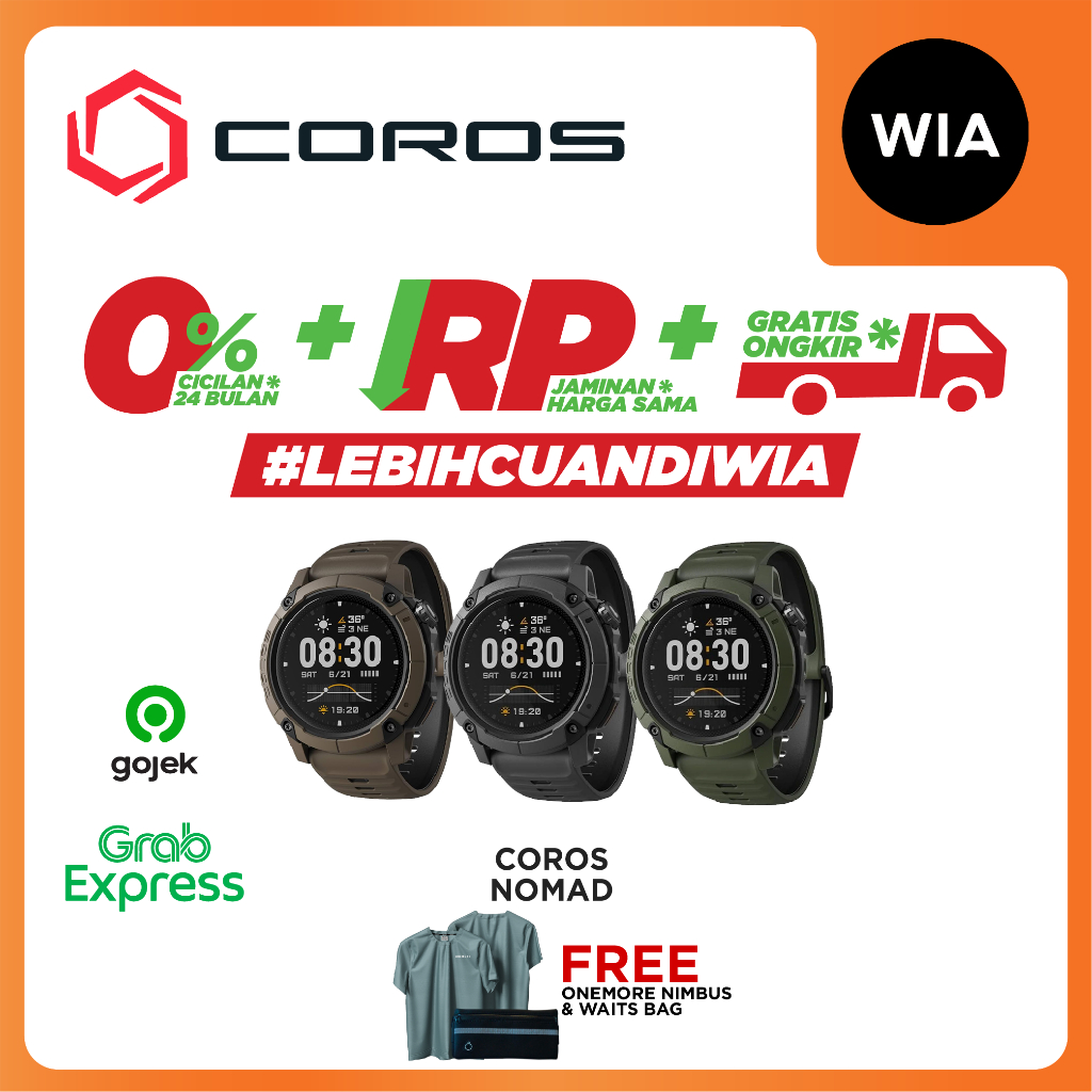 WIA Coros Nomad - GPS Adventure Sport Watch Jam Tangan Premium Original