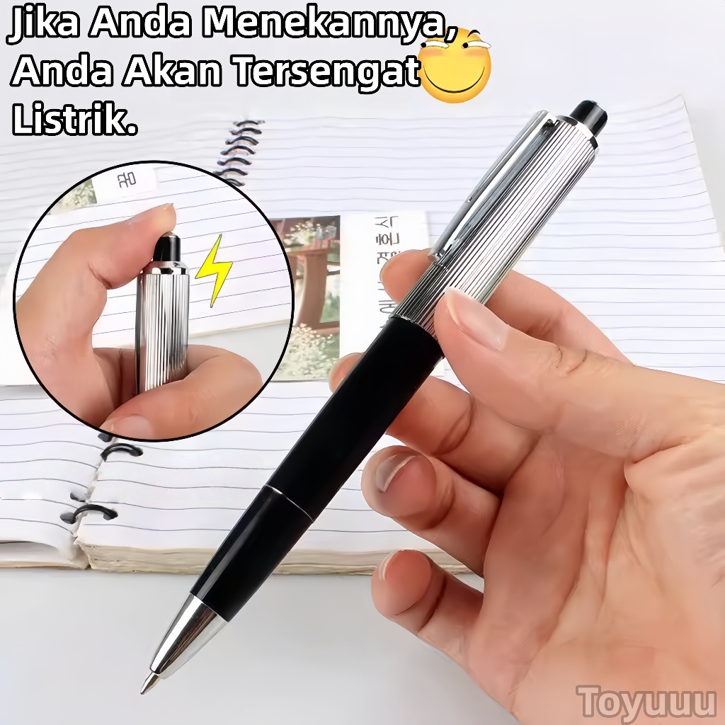 Pulpen Prank Terkejut Listrik/Pulpen Setrum Kejut / Pen Electric Shocking /Mainan Prank April Mop/ U