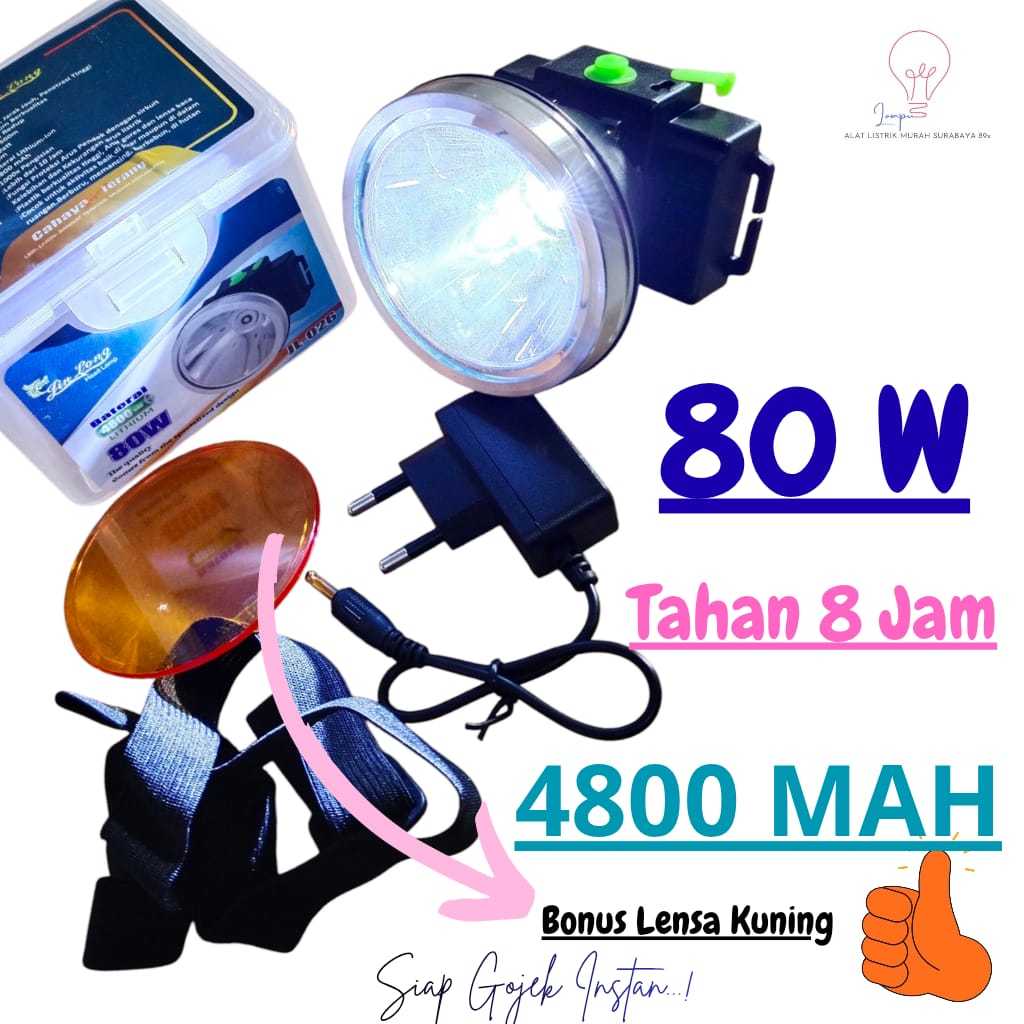 Senter Kepala Jinlong 80 Watt / Senter Emergency Kepala 80 Watt JL-026