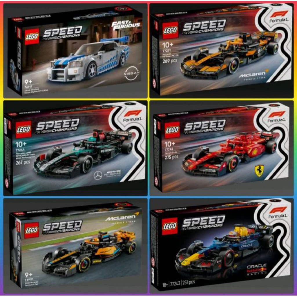 SALE‼️ LEGO Speed Champions Mercedes F1 + Honda s2000 + Nissan R34 +  Ferrari F1 + Williams F1