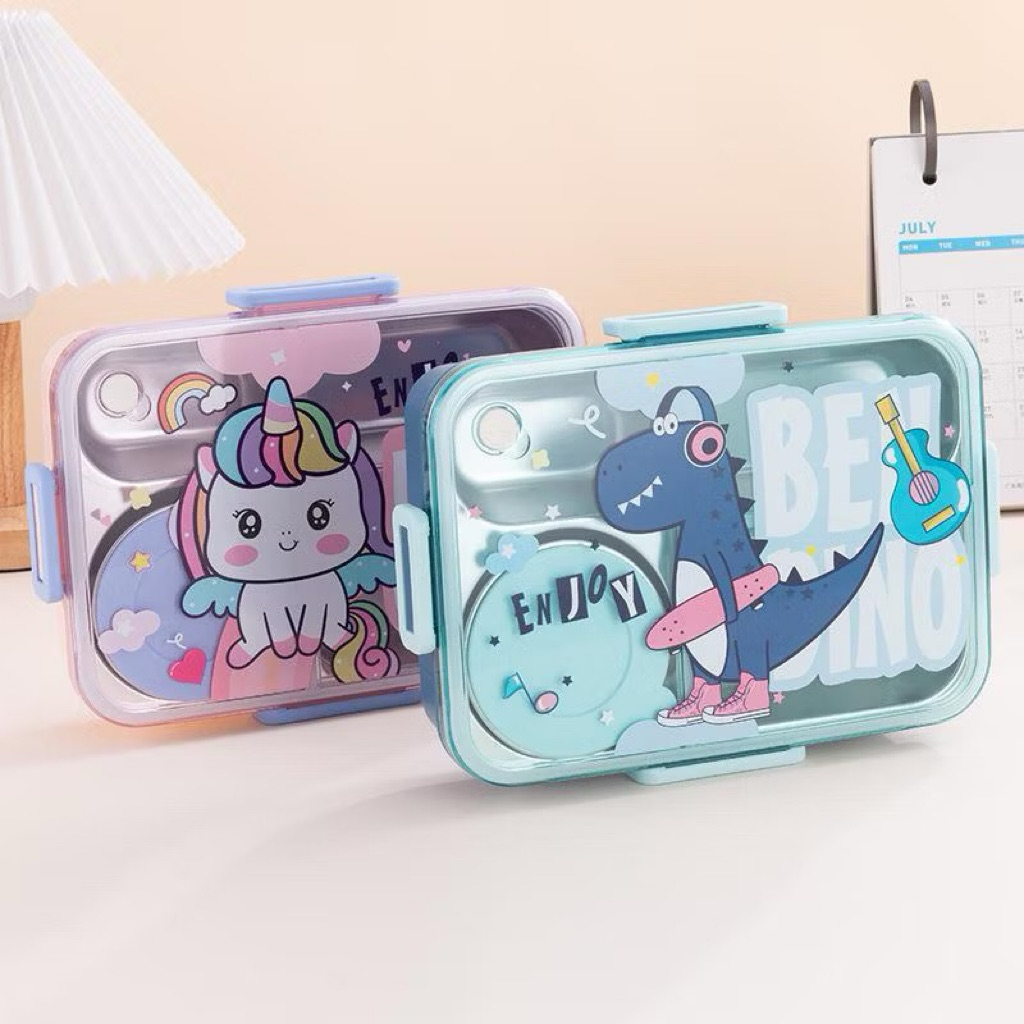 RIJEK PABRIK Lunch Box Stainless Steel | Kotak Bekal Makan Anak Stainless Steel Spiderman Avangers U