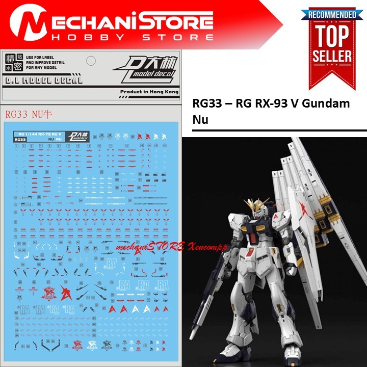 Water Decal RG33 - RG RX-93 V Nu by DL MODEL