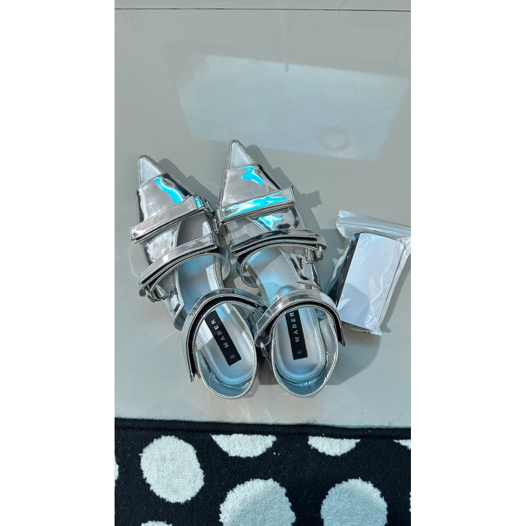 mader boba silver flat shoes