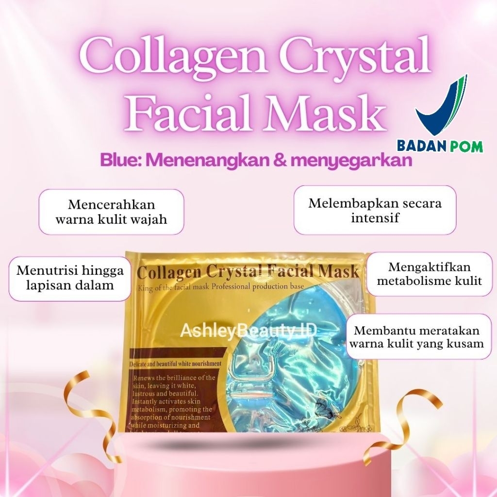 Masker Wajah Collagen Blue -Collagen Crystal Facial Mask Blue Menenangkan & Menyegarkan