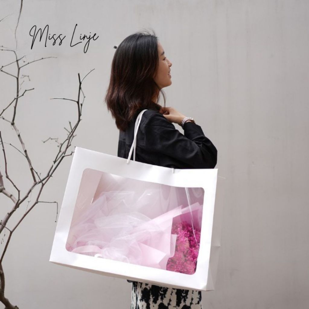 MISS LINJE Paperbag Tas Jinjing Karton Mika Premium Super Besar untuk Kado, Souvenir, dan Hampers
