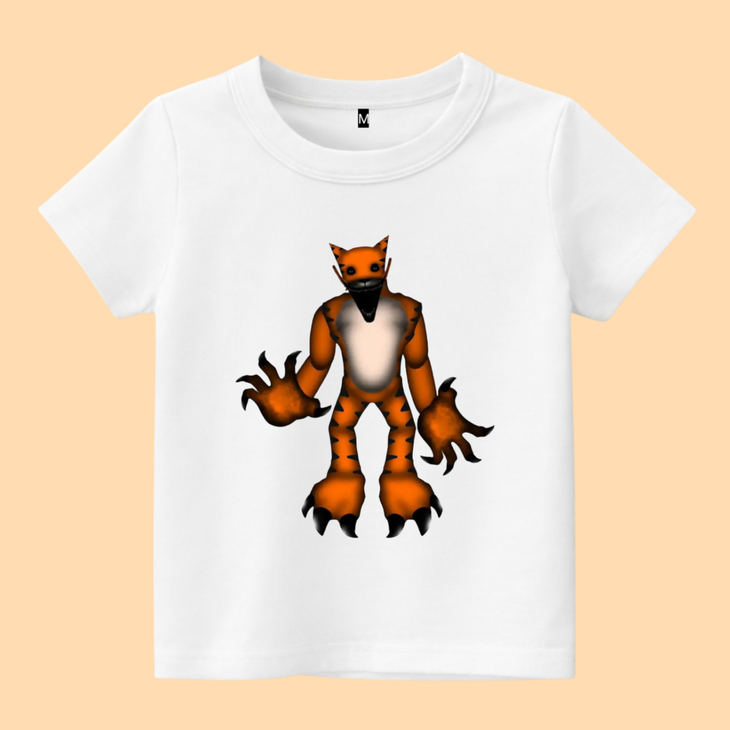 Baju kaos anak gambar tirelles tiger Poppy playtime
