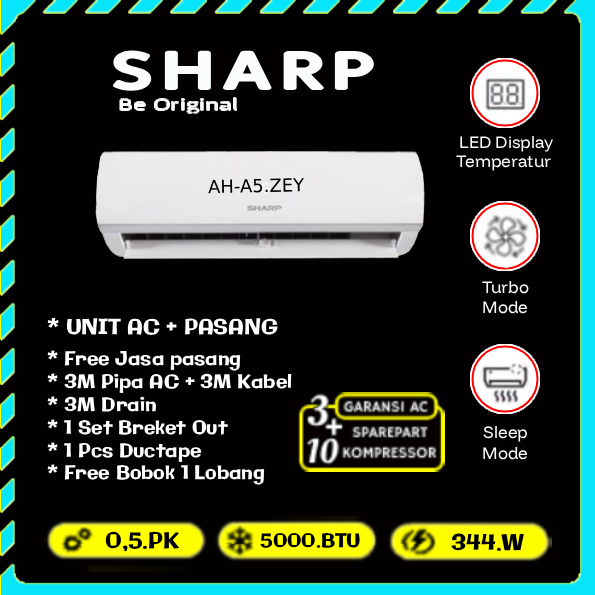 AC SHARP 1/2.pk AH-05ZEY / zcy ( Low Watt )